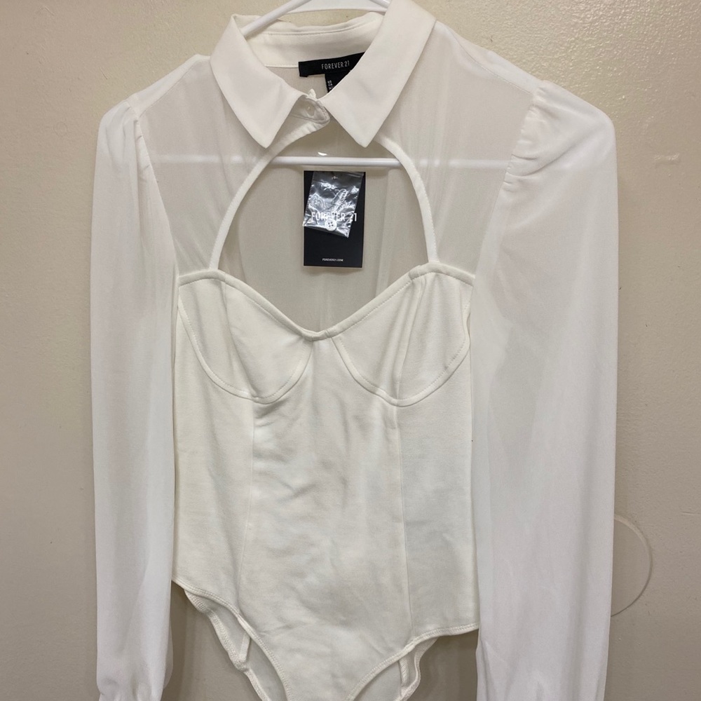 White Forever 21 Bodysuit Size Small NWT